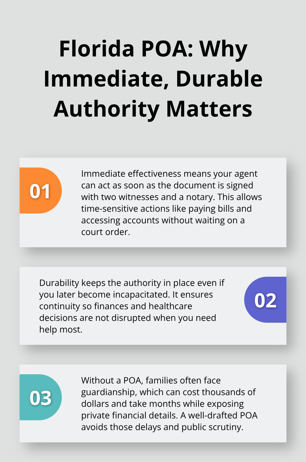 Three key reasons a Florida durable power of attorney prevents delays and extra costs