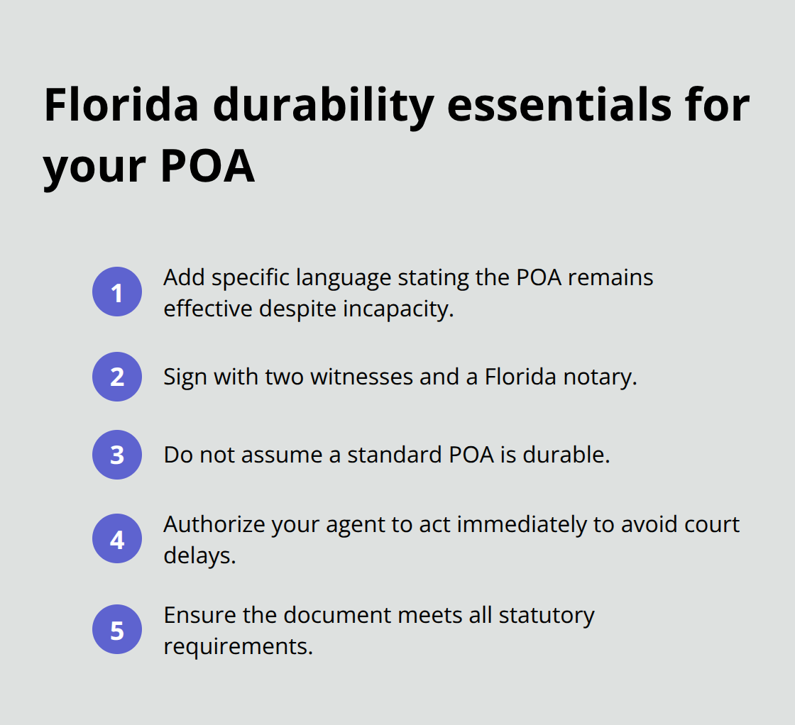 Key requirements and pitfalls for durable powers of attorney in Florida