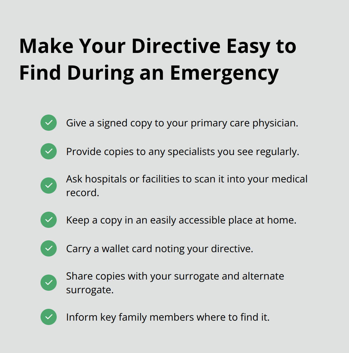 Checklist of steps to ensure a Florida healthcare directive is accessible when needed - florida healthcare directive essentials