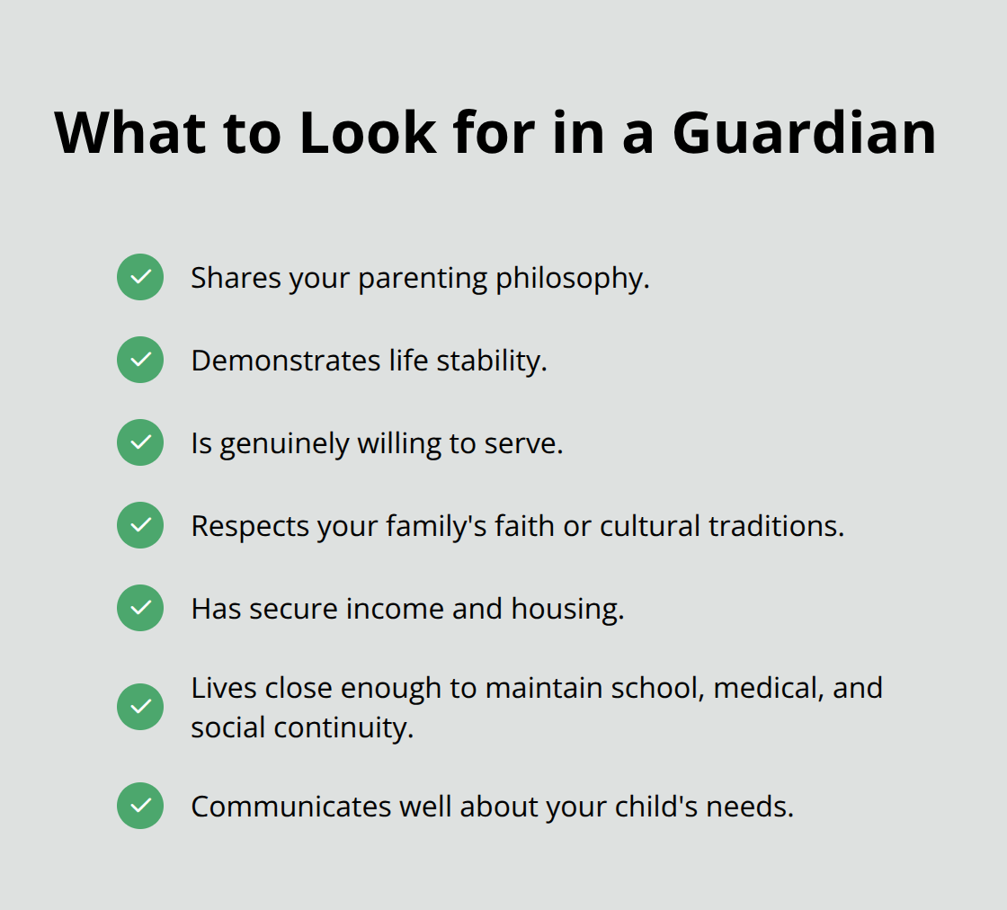 Checklist of key guardian qualities for U.S. families - Guardianship options for minors