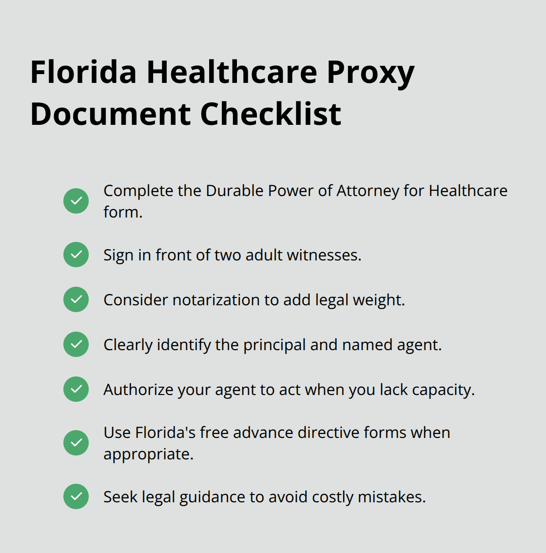 Key steps to complete your Florida healthcare proxy - healthcare proxy options