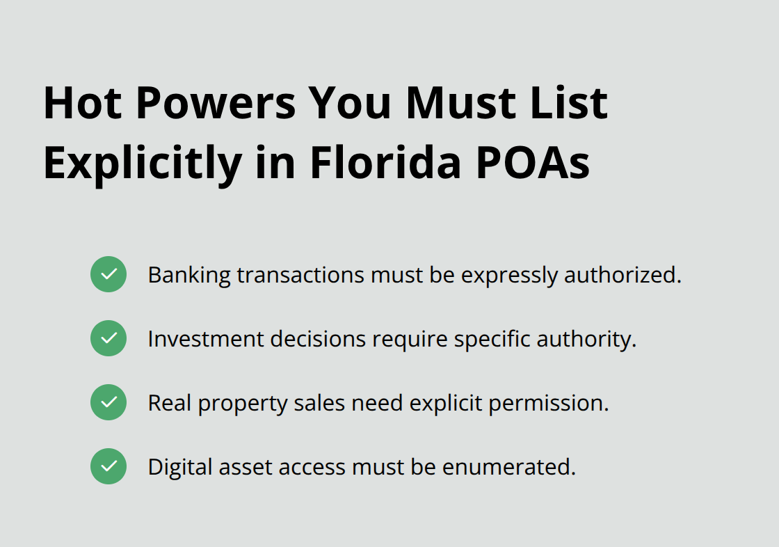 Four hot powers that require explicit authorization under Florida law - Power of attorney Florida