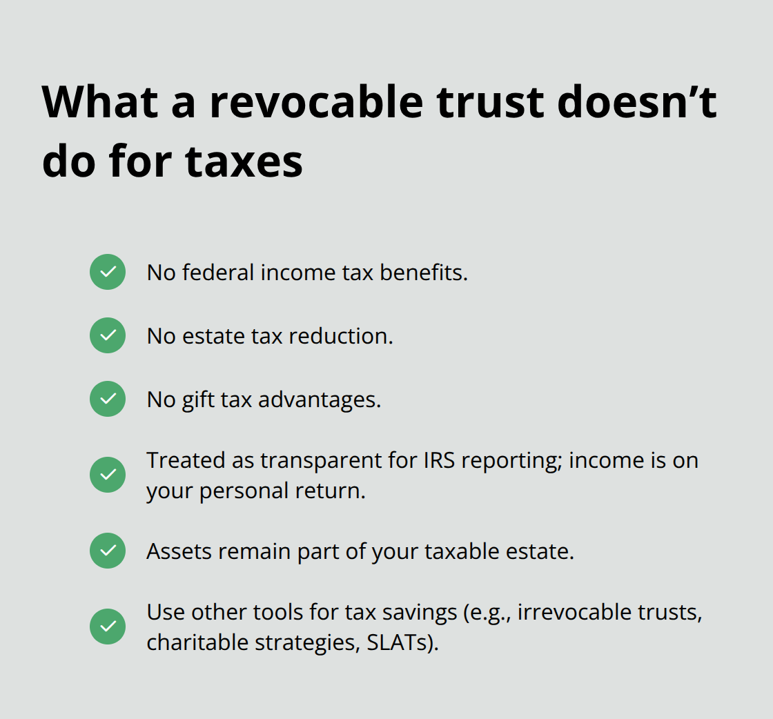 Checklist of tax realities for revocable trusts - revocable trust advantages
