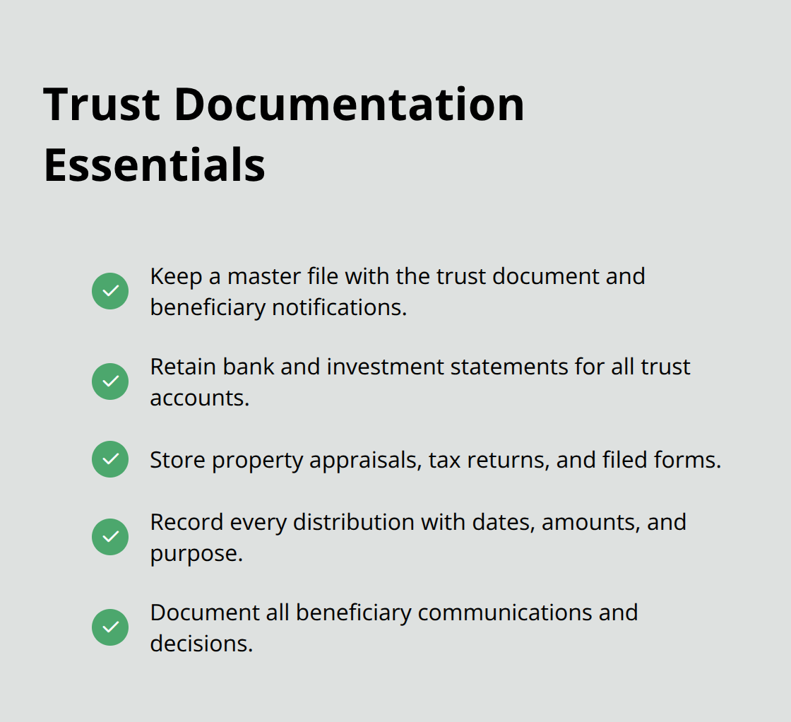 Checklist of records trustees must maintain to avoid penalties and disputes