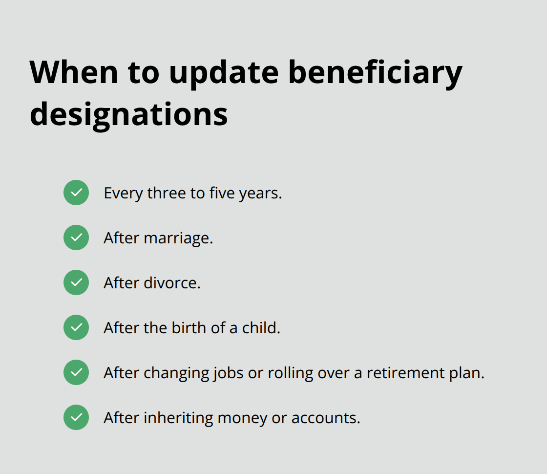 Key times to review beneficiaries on life insurance and retirement accounts - Trust funding for families
